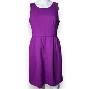 J. Crew Wool Knee Length Shift Dress Dark Purple Size 6